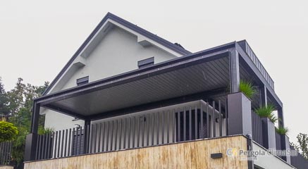 Lamelna pergola ClimaSol izdelana na obstoječi konstrukciji